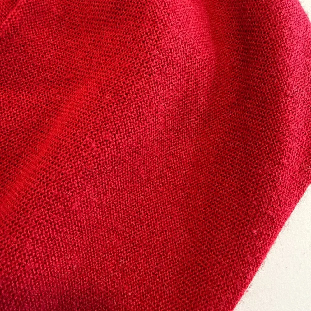 VINTAGE 90s IZOD Crest Indie Grandpa Red Cardigan Sweater Large